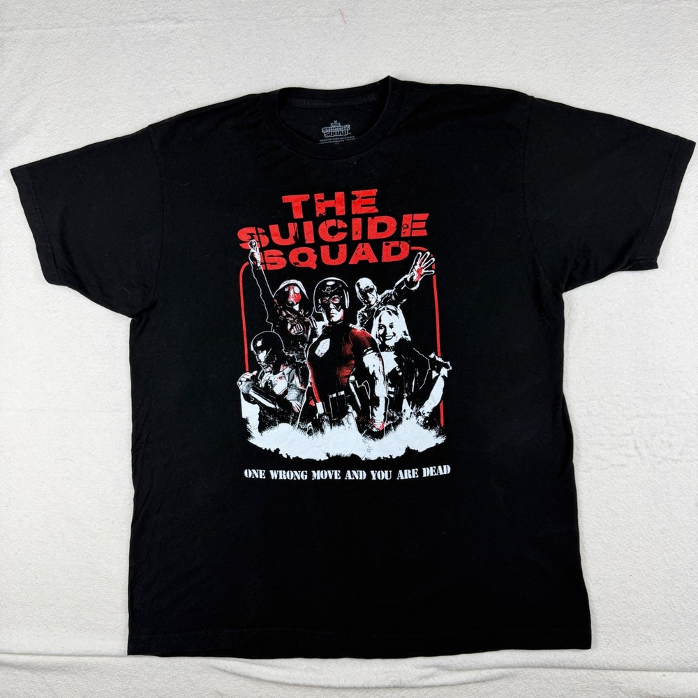 The Suicide Squad DC Comics Movie Graphic T-Shirt Black XL Harley Quinn 2021